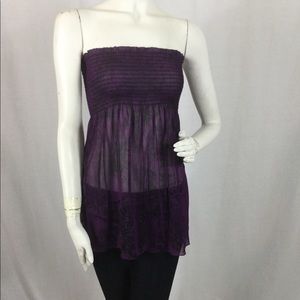 Sheer Dark Purple Strapless top, by Full Tilt sz s